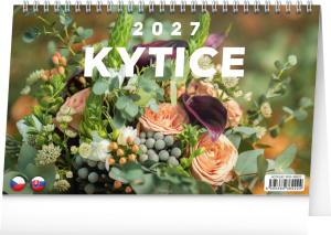 NOTIQUE Stolový kalendár Kytice CZ/SK 2027, 23,1 x 14,5 cm