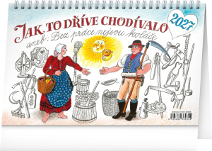 NOTIQUE Stolový kalendár Ako to bývalo kedysi... CZ 2027 – Kamila Skopová, 23,1 x 14,5 cm