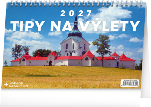 NOTIQUE Stolový kalendár Tipy na výlety CZ 2027, 23,1 x 14,5 cm