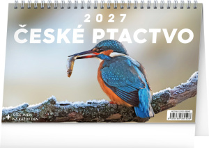 NOTIQUE Stolový kalendár České vtáctvo CZ 2027, 23,1 x 14,5 cm