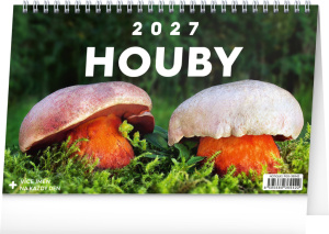 NOTIQUE Stolový kalendár Huby CZ 2027, 23,1 x 14,5 cm
