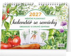 NOTIQUE Mesačný plánovací kalendár so semienkami CZ 2027, 30 x 21 cm