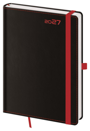Denný diár A5 Black Red s pútkom