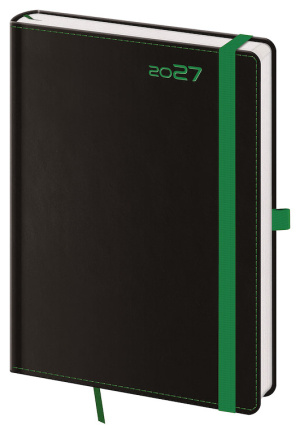 Týždenný diár A5 Black Green s pútkom