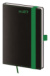 Vreckový diár A6 Black Green s pútkom