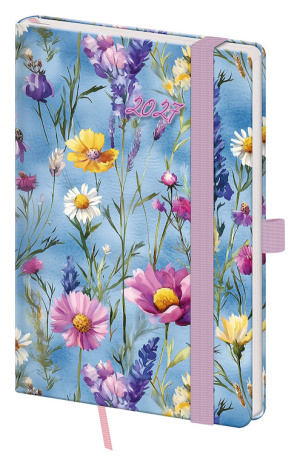 Vreckový diár A6 Vario Wildflowers s gumičkou