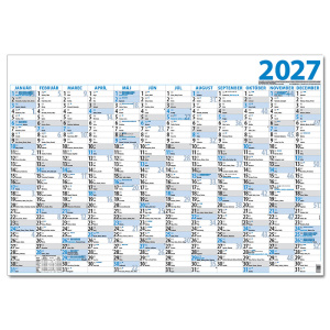 Plánovací jednolistový kalendár 2027