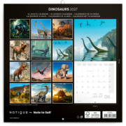 NOTIQUE Grid calendar Dinosaurs 2027, 30 x 30 cm