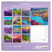 NOTIQUE Grid calendar Provence 2027, 30 x 30 cm