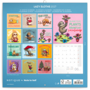 NOTIQUE Grid calendar Lazy Sloths 2027, 30 x 30 cm