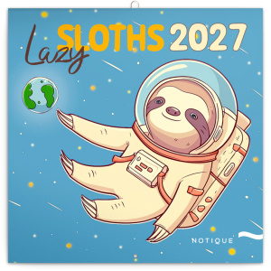 NOTIQUE Grid calendar Lazy Sloths 2027, 30 x 30 cm