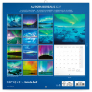 NOTIQUE Grid calendar Aurora Borealis 2027, 30 x 30 cm