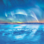 NOTIQUE Grid calendar Aurora Borealis 2027, 30 x 30 cm