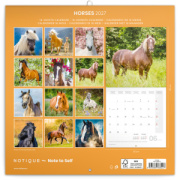 NOTIQUE Grid calendar Horses – Christiane Slawik 2027, 30 x 30 cm