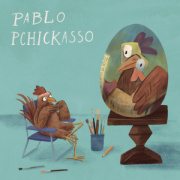 NOTIQUE Grid calendar Chicken Artists 2027, 30 x 30 cm