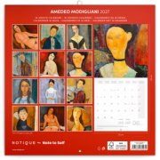 NOTIQUE Grid calendar Amedeo Modigliani 2027, 30 x 30 cm