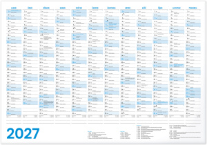 NOTIQUE Ročný kalendár CZ 2027, A2, 59,4 x 42 cm