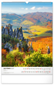 NOTIQUE Nástenný kalendár Naše Slovensko 2027, 33 x 46 cm