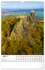 NOTIQUE Nástenný kalendár Hrady a zámky CZ 2027, 33 x 46 cm