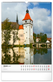 NOTIQUE Nástenný kalendár Hrady a zámky CZ 2027, 33 x 46 cm