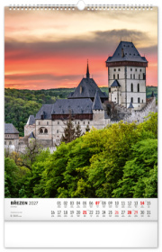 NOTIQUE Nástenný kalendár Hrady a zámky CZ 2027, 33 x 46 cm