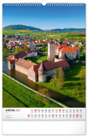 NOTIQUE Nástenný kalendár Hrady a zámky CZ 2027, 33 x 46 cm