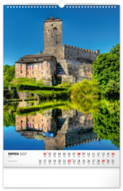 NOTIQUE Nástenný kalendár Hrady a zámky CZ 2027, 33 x 46 cm