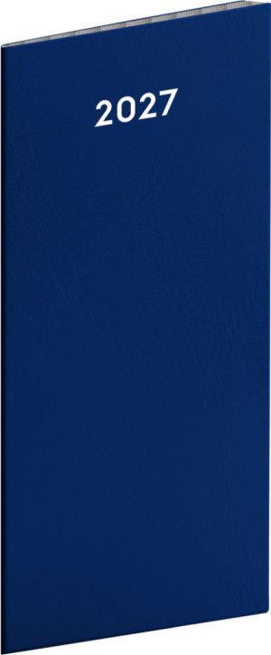 NOTIQUE Vreckový diár Modrý 2027, plánovací mesačný, 8 x 18 cm