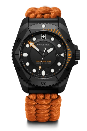 Victorinox Dive Pro Quartz hodinky 43 mm - čierny titán/oranžová