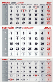 Nástenný kalendár TROJMESAČNÝ 2027 - More
