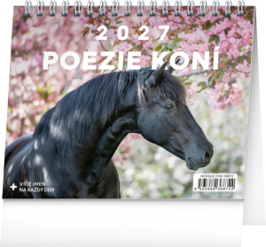 NOTIQUE Stolový kalendár Poézie koní CZ 2027, 16,5 x 13 cm