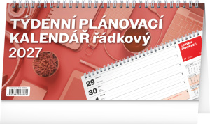 NOTIQUE Stolový kalendár Plánovací riadkový CZ 2027, 25 x 12,5 cm