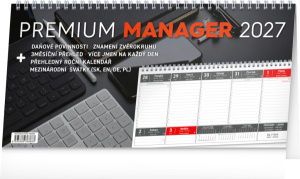 NOTIQUE Stolový kalendár Premium Manager CZ 2027, 32 x 16 cm
