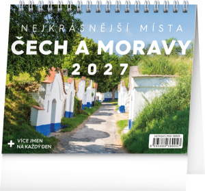 NOTIQUE Stolový kalendár Najkrajšie miesta Čech a Moravy CZ 2027, 16,5 x 13 cm
