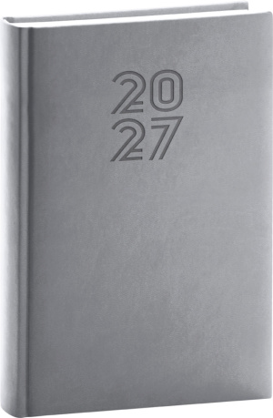 NOTIQUE Denný diár Aprint 2027, sivý, 15 x 21 cm
