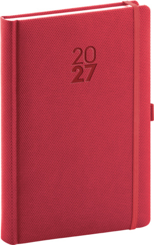 NOTIQUE Denný diár Diamante 2027, červený, 15 x 21 cm