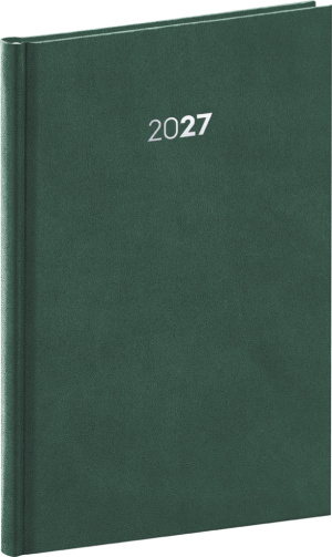 NOTIQUE Týždenný diár Balakon 2027, zelený, 15 x 21 cm