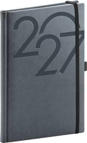 NOTIQUE Týždenný diár Ajax 2027, čierny, 15 x 21 cm