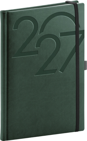 NOTIQUE Týždenný diár Ajax 2027, zelený, 15 x 21 cm