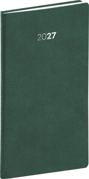 NOTIQUE Vreckový diár Balakon 2027, zelený, 9 x 15,5 cm