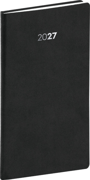 NOTIQUE Vreckový diár Balakon 2027, čierny, 9 x 15,5 cm