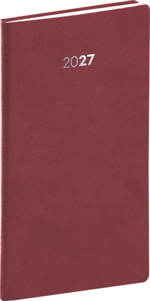 NOTIQUE Vreckový diár Balakon 2027, bordový, 9 x 15,5 cm