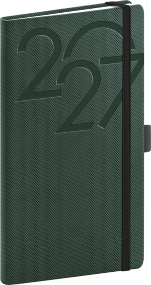 NOTIQUE Vreckový diár Ajax 2027, zelený, 9 x 15,5 cm