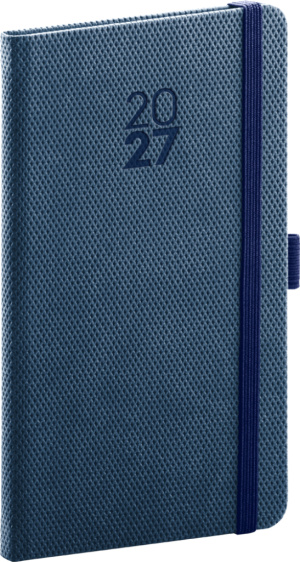 NOTIQUE Vreckový diár Diamante 2027, modrý, 9 x 15,5 cm