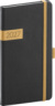 NOTIQUE Vreckový diár Twill 2027, čierno-zlatý, 9 x 15,5 cm, farba - čierna