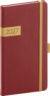 NOTIQUE Vreckový diár Twill 2027, bordó-zlatý, 9 x 15,5 cm, farba - červená