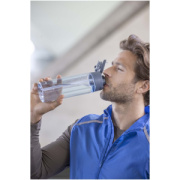 Fľaša na vodu Theron 700 ml z recyklovaného plastu RCS s dvojfunkčným uzáverom a sklopnou slamkou