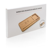 Bambusový stolný organizér s bezdrôtovým nabíjaním 5W - XD Collection
