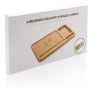 Bambusový stolný organizér s bezdrôtovým nabíjaním 5W - XD Collection